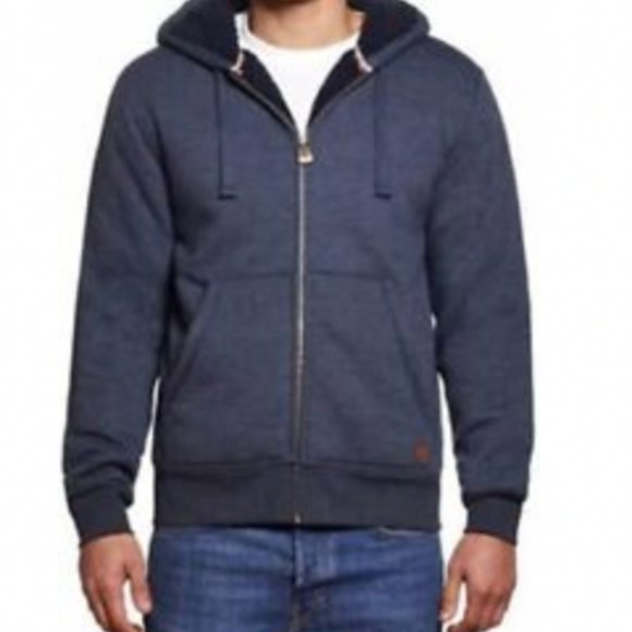 Weatherproof Vintage Men's Dark Blue Sherpa Hoodie - Picture 4 of 6